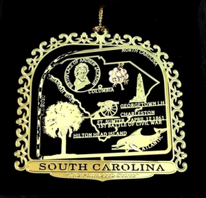South Carolina Messing Wahrzeichen Ornament Charleston Myrtle Beach Palmetto State - Bild 1 von 6