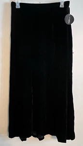 Valerie Stevens Velvet Skirt Women's XL Black Velour Crushed Maxi Witchy Goth - Picture 1 of 4