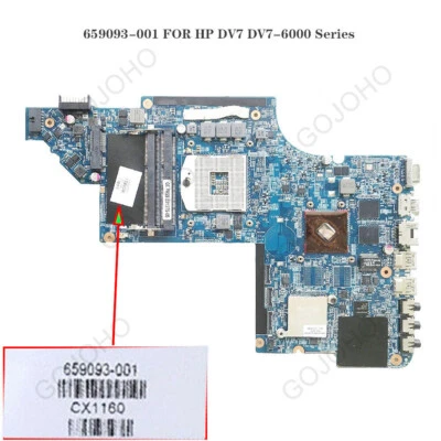 659093-501 For HP Pavilion DV7T-6000 DV7T-6100 Laptop Motherboard HM65 CPU DDR3 - Image 1 of 4