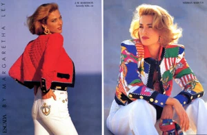 1991 Escada Estelle Lefebure Tatjana Patitz 4 páginas anuncio de revista - Imagen 1 de 2