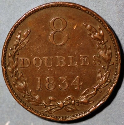 Guernsey 1834 8 dobles KM# 3 Foto 1 de 2