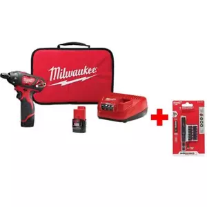 Milwaukee Electric Screwdriver 12V Cordless Hex Forward/Reverse Switch+BeltClip - Picture 1 of 10