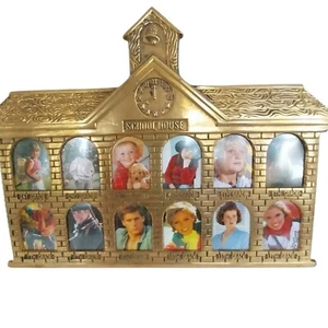 Brass Frame School House Picture Heavy Frame Ashbury First 12 School Years Photo - Picture 1 of 22