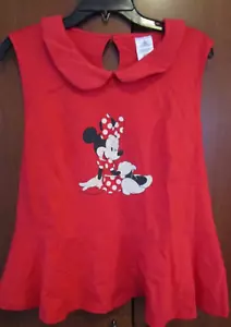 New Disney Parks Minnie Mouse Sleeveless Top 1X 100% Cotton Bust 42 Length 22.5 - Picture 1 of 4