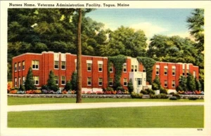 Casa di Infermieri Veterani Admin. Cartolina Struttura Togus Maine - Foto 1 di 2