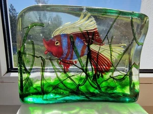 Gino Cenedese Murano Glas Quader Aquarium " ● um 1960 ● Acquario in vetro - Bild 1 von 16