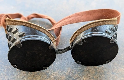 Antique Kimball Welding Goggles Safety Glasses Vtg Old Rockabilly Spectacles KS - Image 1 of 4