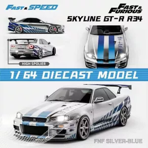 Fast Speed 1:64 Model Car Nissan Skyline GT-R MK5 R34 Alloy Diecast Vehicle Toys - Picture 1 of 12
