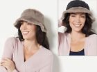 Sprigs Reversible Faux Fur and Sherpa Bucket Hat Adjustable Taupe Black