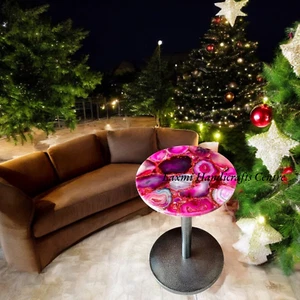 18" Unique Pink Agate Stone Coffee Sofa Tabletop Home & Garden Furniture Decors - Picture 1 of 10