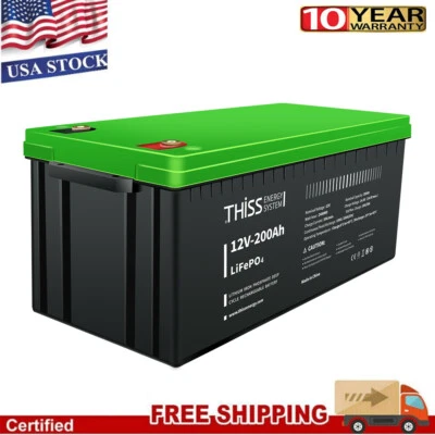 LiFePO4 Lithium Battery 12V 100Ah 200Ah 15Ah Deep Cycle for Solar Off-grid lot - Image 1 of 4