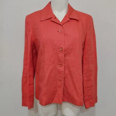 Talbots Petites Irish Linen Blazer Jacket Salmon Size 10 10P - Image 1 of 4