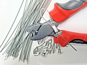 50 Pack ROUND ALUMINIUM TAMPER-PROOF SECURITY SEALS & HANDY SIZE CRIMP PLIERS - Picture 1 of 4