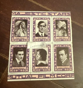 MAJESTIC GEGENSEITIGE STARS BRIEFMARKENBOGEN AMERICAN INDIAN c1914 CHIEF DARK CLOUD GISH - Bild 1 von 4