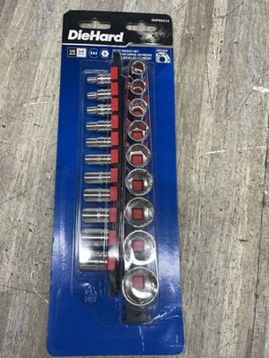 DieHard 1/4"3/8" SAE 6   Socket ANTI-SLIP 20 PC SOCKET SET DPH55314 NEW - Image 1 of 4