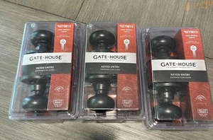 Türknauf Beschlag gleichschließend Eingangsschloss 3 Stück gealterte Bronze 0279812 Tor Haus - Bild 1 von 4