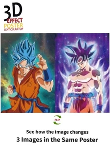 Son-Goku - 3D Lentikular Effekt - Anime Dragon Ball Z Poster, 2 Bildwechsel - Bild 1 von 7