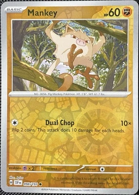 Mankey 098/191 Sv08: Surging Sparks Reverse Holo - Pokémon Card - Image 1 of 2