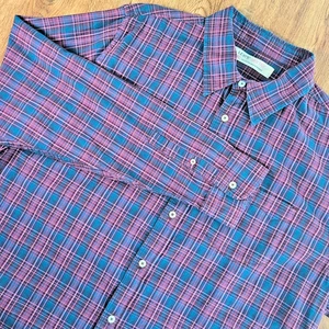 Levis Red Tab Plaid Dress Shirt Men's XL Blue Long Sleeve Western Down Casual - Picture 1 of 8