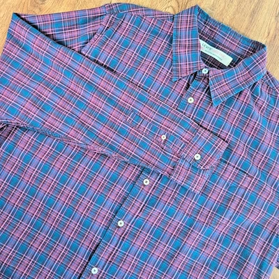 Levis Red Tab Plaid Dress Shirt Men's XL Blue Long Sleeve Western Down Casual - Image 1 of 4