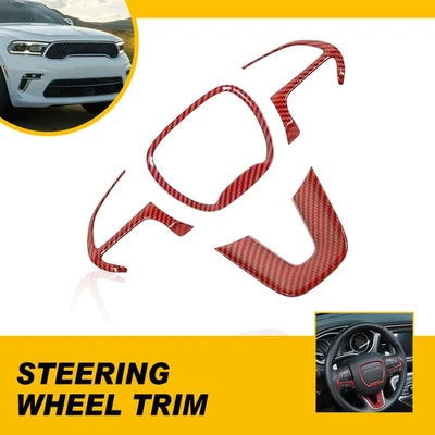 Biseles adhesivos para cubierta de volante 4 piezas para Dodge Durango 14-23 rojo carbono Foto 1 de 4