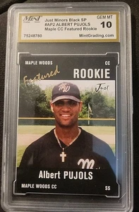 2000 Just Minors #2 Albert Pujols (RC) Black SP Maple Woods Cardinals MNT 10 - Picture 1 of 2