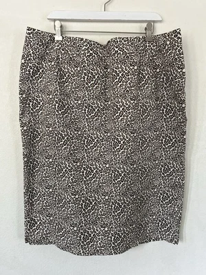 Falda lápiz para mujer Liz Claiborne estampado de leopardo algodón talla 18W guepardo” Foto 1 de 4