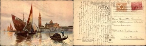 Alte Postkarte Venedig Italien San Giorgio Maggiore Basilika Lagunenblick um 1908 - Bild 1 von 1
