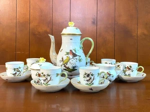 Herend Hungary "Rothschild Birds" demitasse /espresso coffee service for 8, MINT - Picture 1 of 24