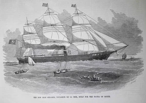 Neuer Eisendampfer Voyageur de la Mer gebaut für die Pacha. Ballous Bild 1857 - Bild 1 von 4