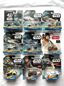 Star Wars Hot Wheels Set Of 9 Diecast  5 Carships & 4 Character Cars New - Picture 1 of 3