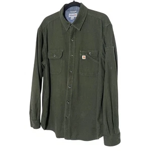 Carhartt Camicia Uomo Dente d'Orso Manica Lunga Bottoni Flanella Vestibilità Relaxed Tg Lg - Foto 1 di 16