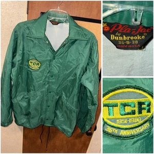 Chaqueta cortavientos de colección 1986 TCR Patch Pla-Jac por Dunbrooke para hombre talla S verde a presión - Imagen 1 de 9