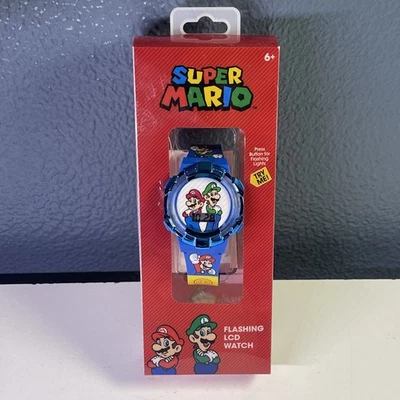 Nintendo Super Mario Bros. Мигающий LCD цифровой часы Accutime 2024 новый открытая коробка - Изображение 1 из 4