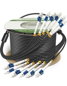 YutianHome 300 mètres - Câble fibre optique blindé extérieur 6 cœurs TPU LC vers LC - Photo 1/7