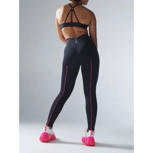New Savage X Fenty Sport Rihanna Pink Trim High Waisted Leggings XL Active O2 - Picture 1 of 8