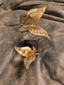 Vintage cut Copper Brass Rock Butterfly Brutalist Sculpture Art MCM - Picture 1 of 9