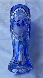 Kristall Weizenbierglas,mundgeblasen Blau - Bild 1 von 6