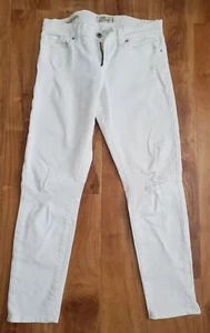 Lucky Brand White Jeans, Sienna Boyfriend Distressed Jeans, Size 26 - Picture 1 of 8