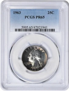 1963 Washington Silver Quarter PR65 PCGS Toned - Picture 1 of 2