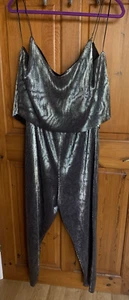 Damen Jumpsuit von Atmosphere Silber Glitzer Gr. 20 Neu mit Etikett (UVP 15£) - Bild 1 von 8