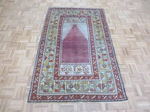 4 x 6'6 Hand Knotted Brown Turkish Oushak Ushak Prayer Oriental Rug G6334 - Picture 1 of 10
