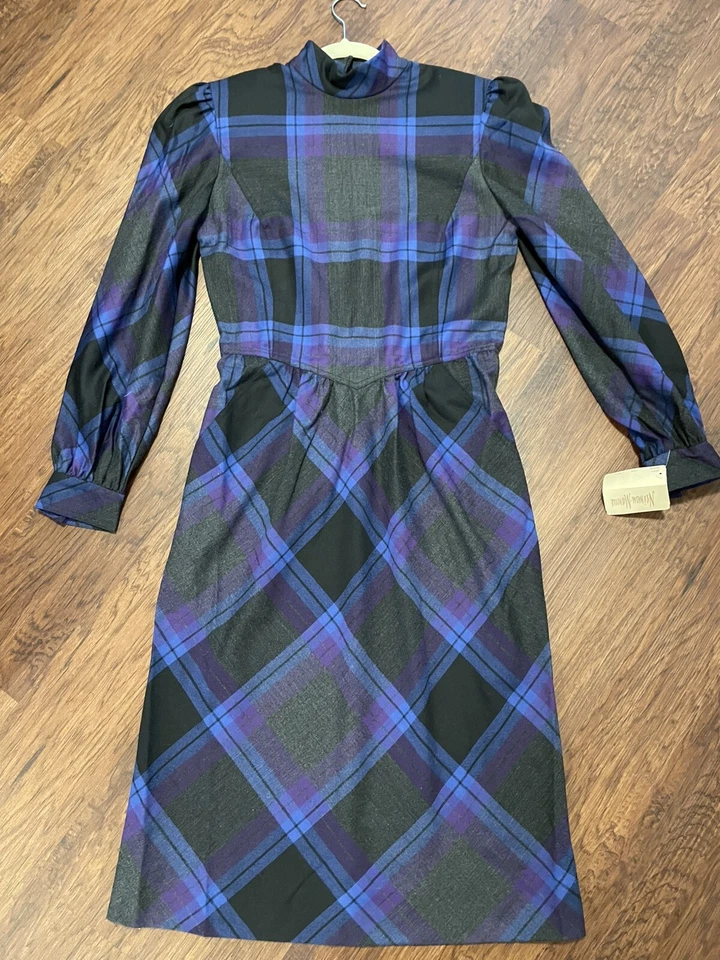 Vestido De Colección Principios Años 80 Raúl Blanco f. Neiman-Marcus Talla 12 100% Lana Hecho en Inglaterra Foto 1 de 4