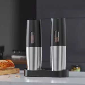 Molinillo de pimienta eléctrico recargable 2 piezas agitadores de sal y pimienta molino de pimienta - Imagen 1 de 10