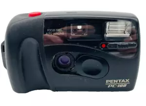 Pentax PC-100 Focus Free Auto Winding 35mm Film Point & Shoot Camera w/Case NOB - Picture 1 of 14