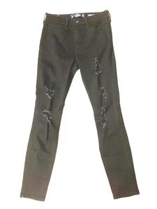 Hollister Jeans Damen Größe 3 Schwarz High Rise Crop Super Skinny Distressed 26x28 - Bild 1 von 11