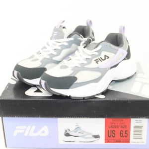 FILA womens lace up athletic multi shoe sizes gray & lilac leather & fabric NEW - Picture 1 of 7