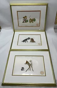 Set di 3 serigrafie Disney Edizione Limitata Cel Art Lady Vagabon Topolino - Foto 1 di 20