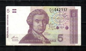 Billete de 5 dinaras de Croacia (1991) (CIRC) - Imagen 1 de 2