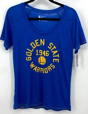 Camiseta NBA Talla Grande Azul Manga Corta Golden State Warriors 1946 Mujer Nueva Foto 1 de 4